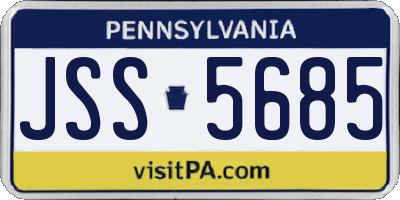 PA license plate JSS5685