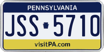 PA license plate JSS5710