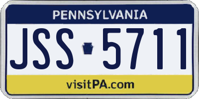 PA license plate JSS5711