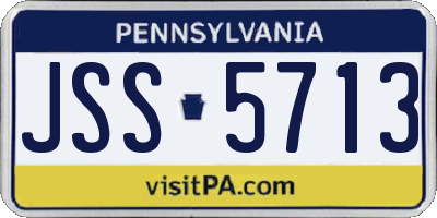 PA license plate JSS5713