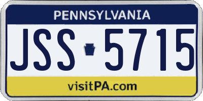 PA license plate JSS5715