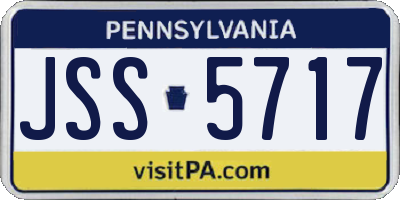 PA license plate JSS5717