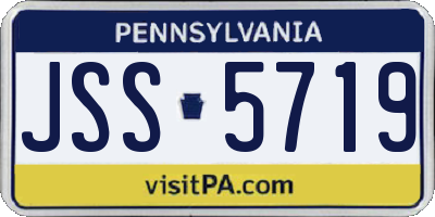 PA license plate JSS5719