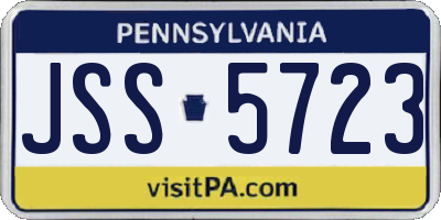 PA license plate JSS5723