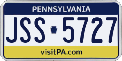 PA license plate JSS5727