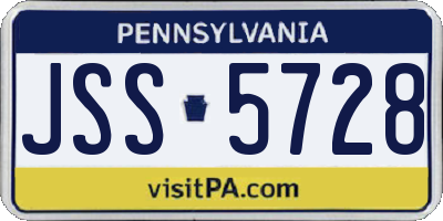 PA license plate JSS5728