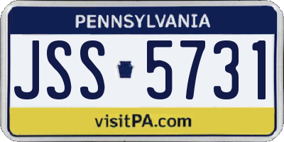 PA license plate JSS5731