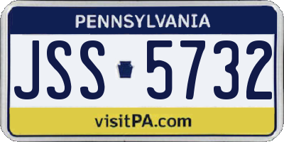 PA license plate JSS5732