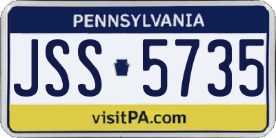 PA license plate JSS5735