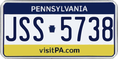 PA license plate JSS5738
