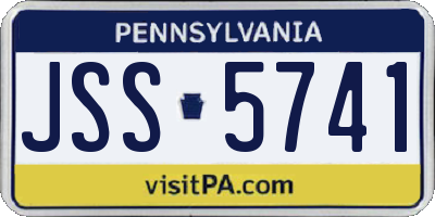 PA license plate JSS5741