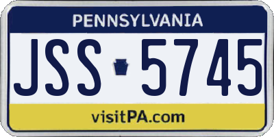 PA license plate JSS5745