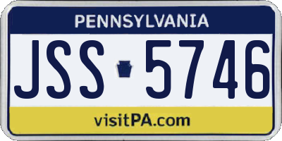 PA license plate JSS5746