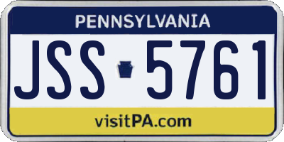 PA license plate JSS5761