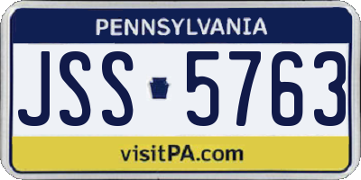 PA license plate JSS5763
