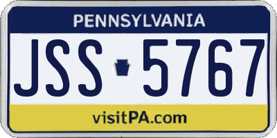 PA license plate JSS5767