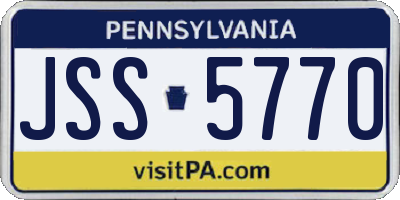 PA license plate JSS5770