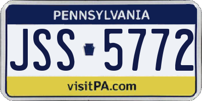 PA license plate JSS5772