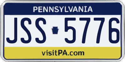 PA license plate JSS5776
