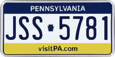 PA license plate JSS5781