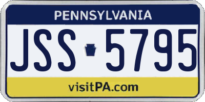 PA license plate JSS5795
