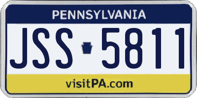 PA license plate JSS5811
