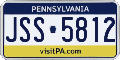 PA license plate JSS5812