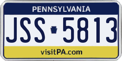 PA license plate JSS5813