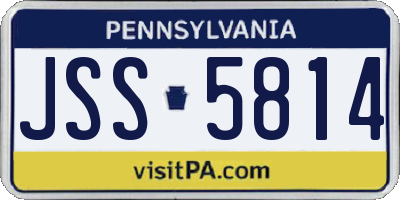PA license plate JSS5814