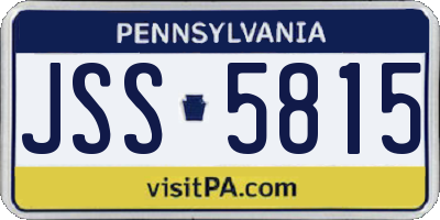 PA license plate JSS5815