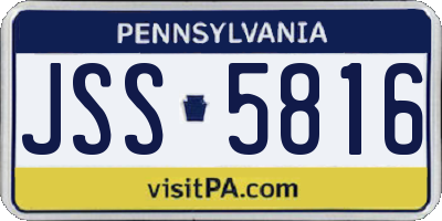 PA license plate JSS5816