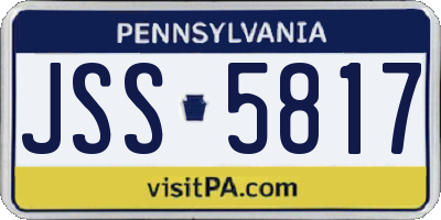 PA license plate JSS5817