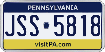 PA license plate JSS5818