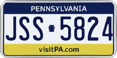 PA license plate JSS5824