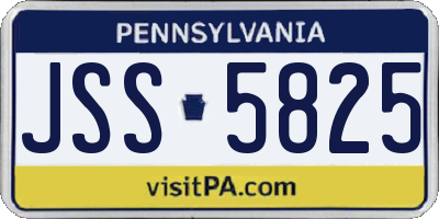 PA license plate JSS5825