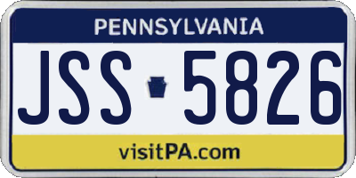 PA license plate JSS5826