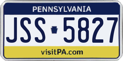 PA license plate JSS5827