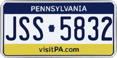 PA license plate JSS5832
