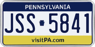 PA license plate JSS5841