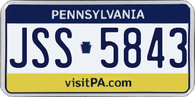 PA license plate JSS5843