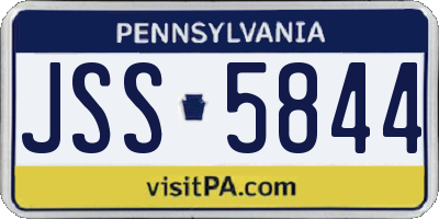 PA license plate JSS5844