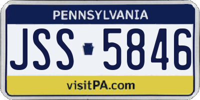 PA license plate JSS5846