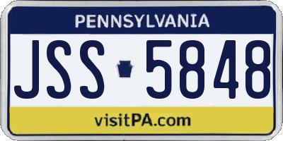 PA license plate JSS5848