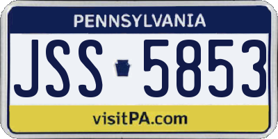 PA license plate JSS5853