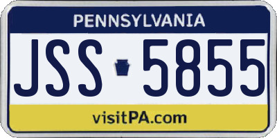 PA license plate JSS5855