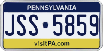 PA license plate JSS5859