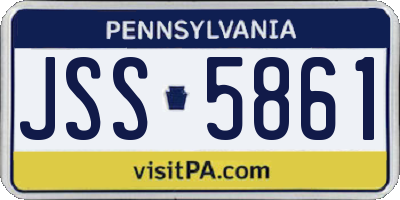 PA license plate JSS5861