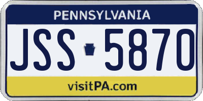 PA license plate JSS5870