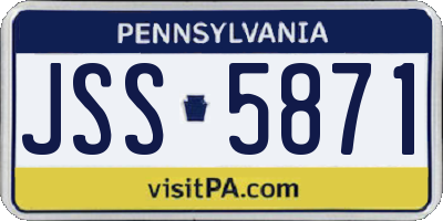 PA license plate JSS5871
