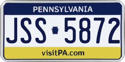 PA license plate JSS5872